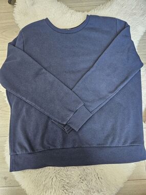 George Classic Navy Crewneck Sweatshirt - Cozy Everyday Fleece Pullover Size L🔥